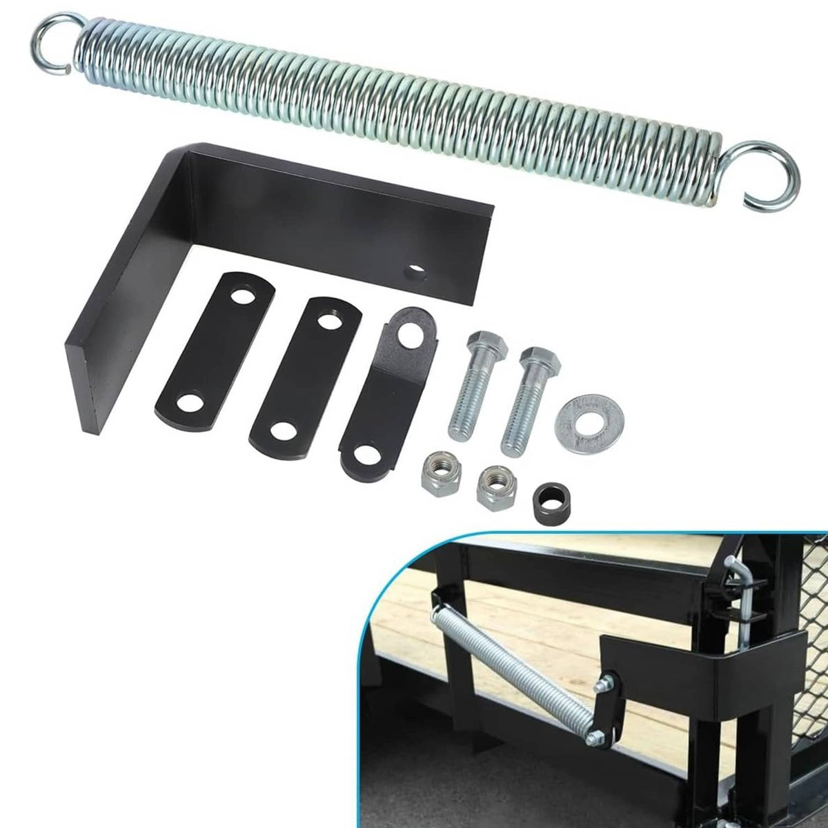 Solidspare Left Trailer Tail Gate Spring Lift Assist Kit for Utility Trailers Lift Support