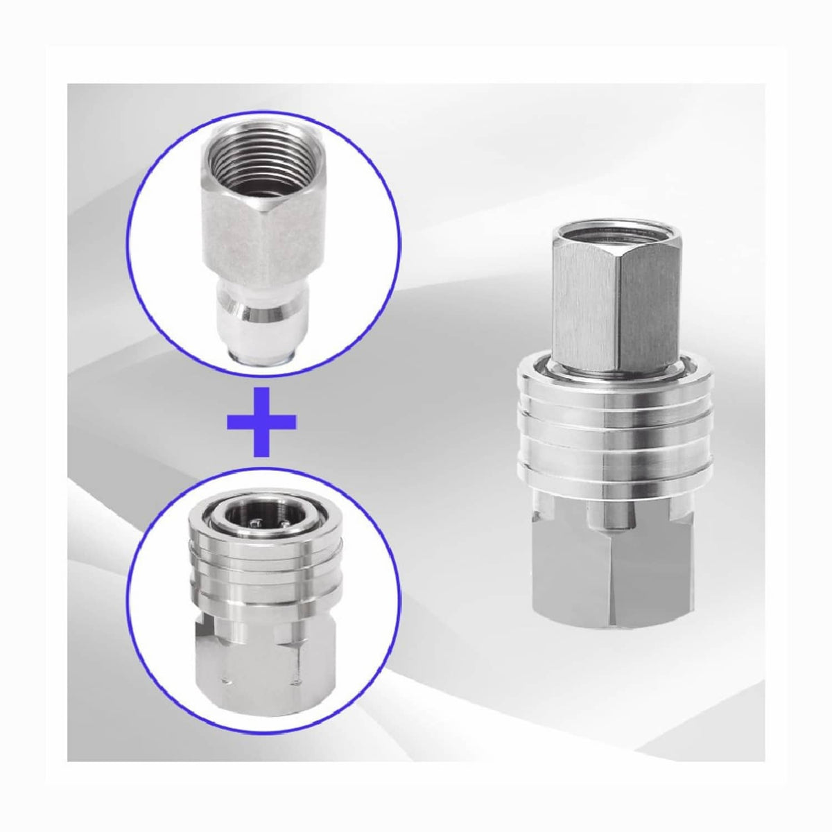 Solid Spare 2 Sets NPT 1/4 Inch Pressure Washer Coupler Quick Connect Plug Fitting Adapter