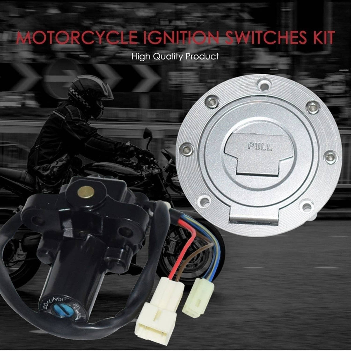 Solidspare US For Yamaha YZF R1 R6 2004-11 Fuel Gas Cap Ignition Switch Seat Lock Key Set