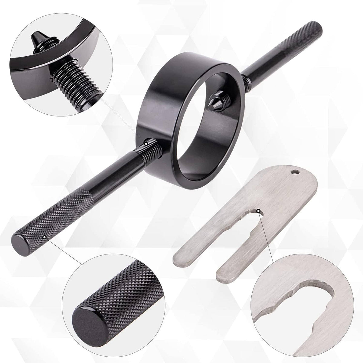 Solidspare Universal Motorcycle Fork Spring Compressor Tool and Fork Oil Level Tool Kit
