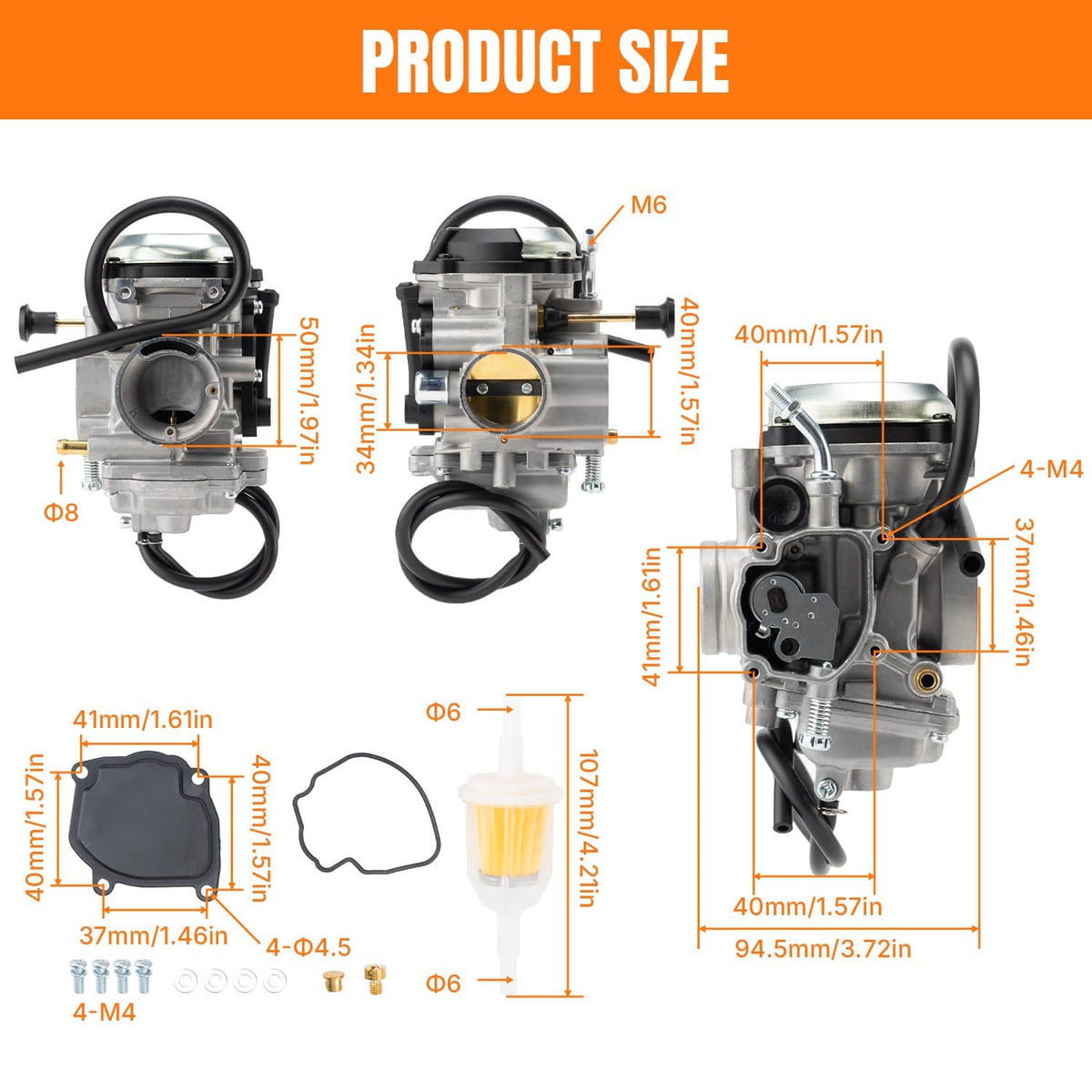 Solidspare New Carburetor Carb For 1999 Yamaha Big Bear 350 YFM350FW 4X4 4KB-14901-21-00