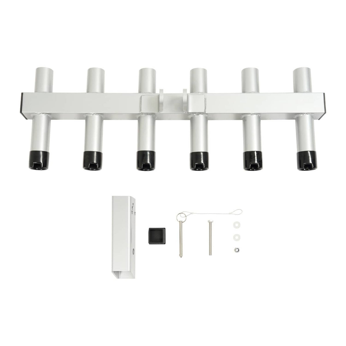Solid Spare Hitch Mount Fishing Rod Holder 6 Pole For 2" Hitch Receiver Truck Rod Rack