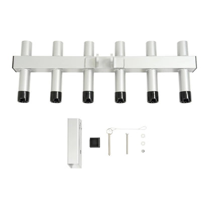 Solid Spare Hitch Mount Fishing Rod Holder 6 Pole For 2" Hitch Receiver Truck Rod Rack