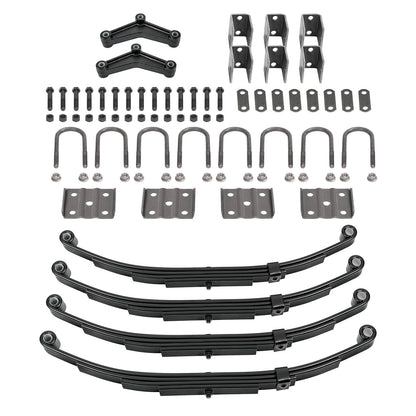 Solidspare Tandem Trailer Axle Suspension Kit U-bolt Hanger Kit 4 Leaf Springs Equalizer