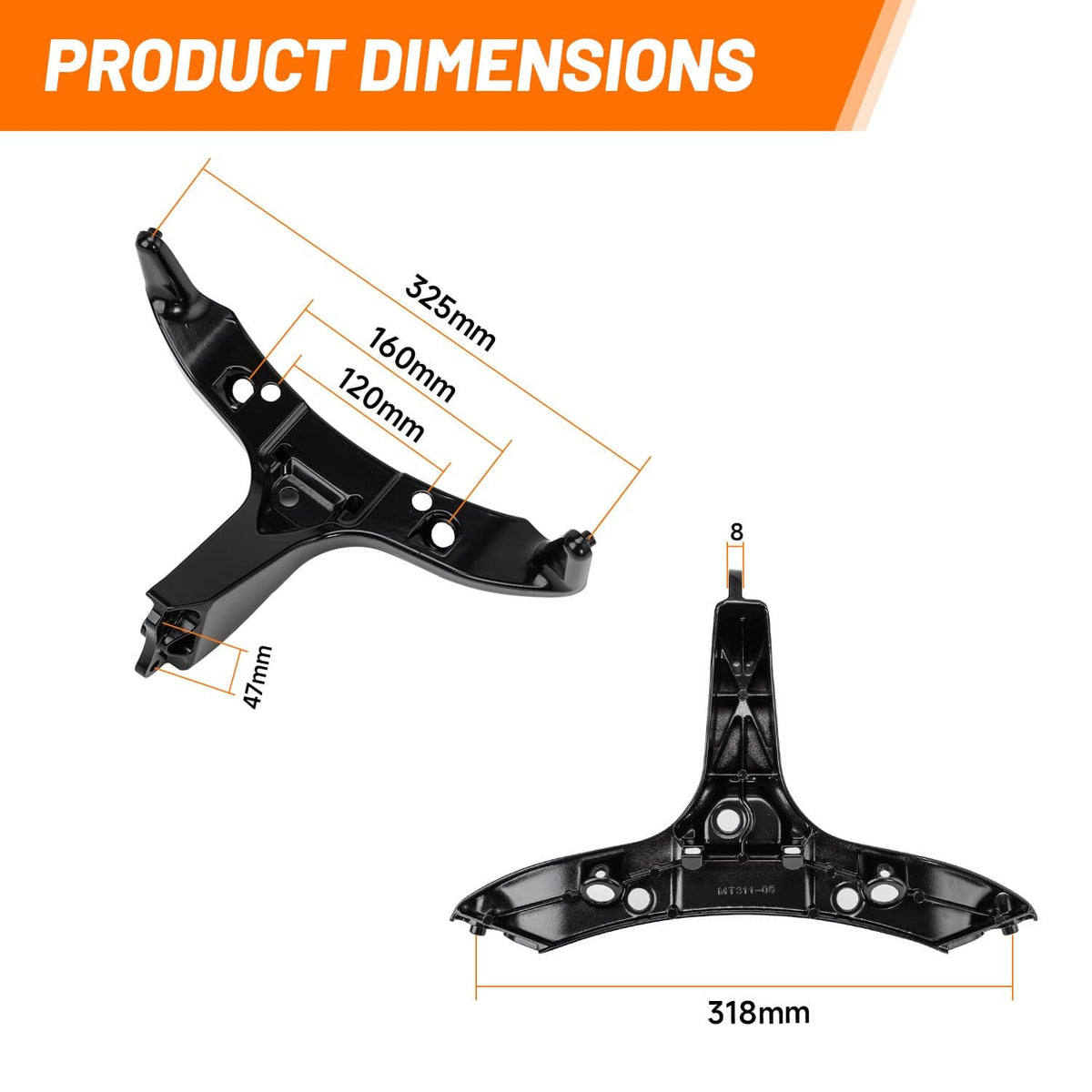 Solidspare Front Headlight Upper Fairing Stay Bracket For Honda CBR600RR CBR 600RR 2003-06