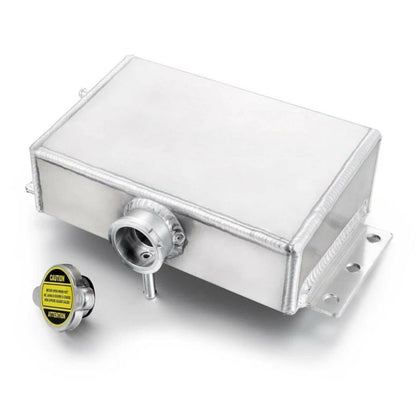 Solidspare Silver Radiator Coolant Overflow Water Tank Expansion Reservoir Bottle Aluminum