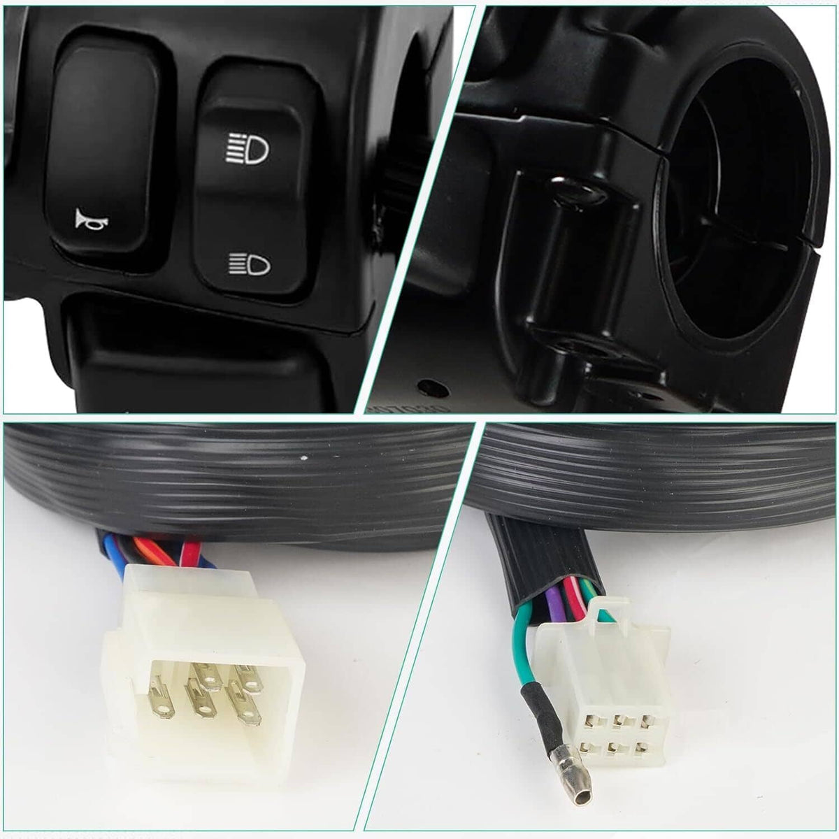 Solidspare Handlebar Control Switches + Wiring Harness for Harley Sportster Dyna 1996-2012