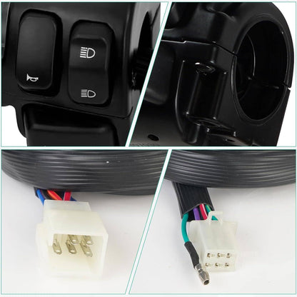 Solidspare Handlebar Control Switches + Wiring Harness for Harley Sportster Dyna 1996-2012