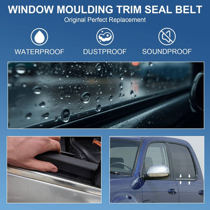 Solidspare Window Moulding Weatherstrip Seal Belt 4× For Toyota Tundra Double Cab 2000-2006