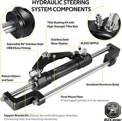 Solidspare HC5345-3 Marine Rotary 300HP Hydraulic Steering Cylinder Outboard Steering Pump