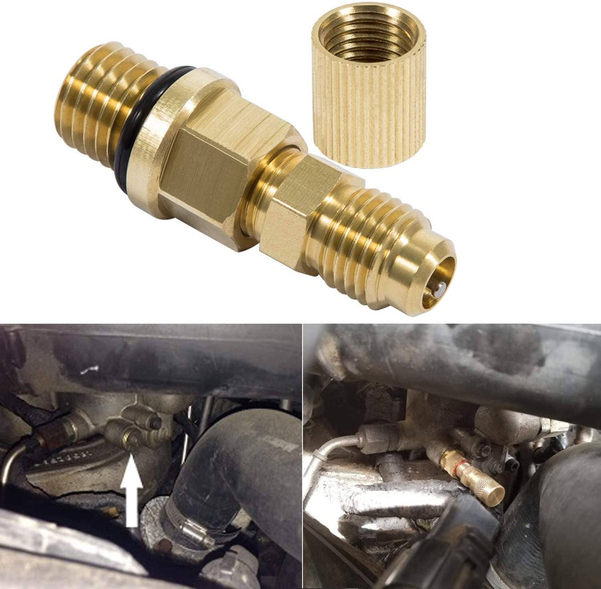Solid Spare 6.0L Powerstroke Fuel Pressure Test Fitting Adapter for 2003-2010 Ford Diesel
