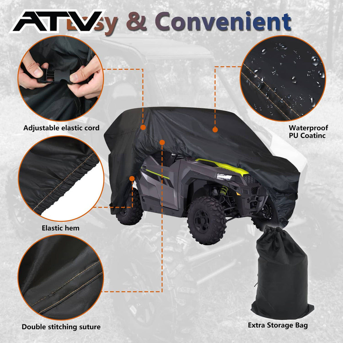 Solidspare SxS Utility Vehicle Cover Waterproof Fit For Polaris RZR XP 4 Turbo S US