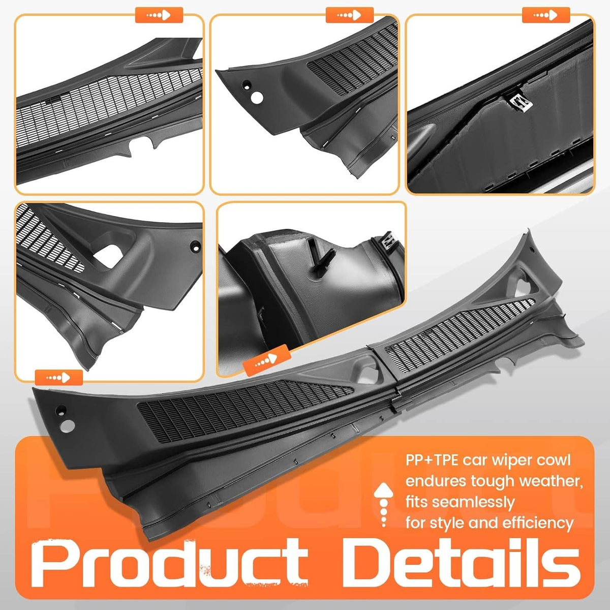 Solidspare Wiper Cowl Panel For Ford F250 F350 2008-2010 7C3Z-25022A69-AA 7C3Z-25022A68-AA
