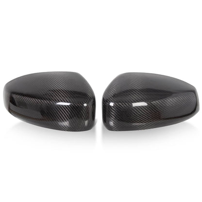 Solid Spare Carbon Fiber Mirror Cover Cap Black Pair For Infiniti G35 Coupe 03-07