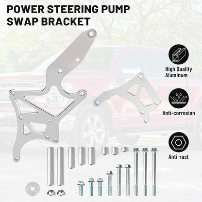 Solidspare For LS Engine Serpentine Bracket Alternator Power Steering Pump Swap Conversion