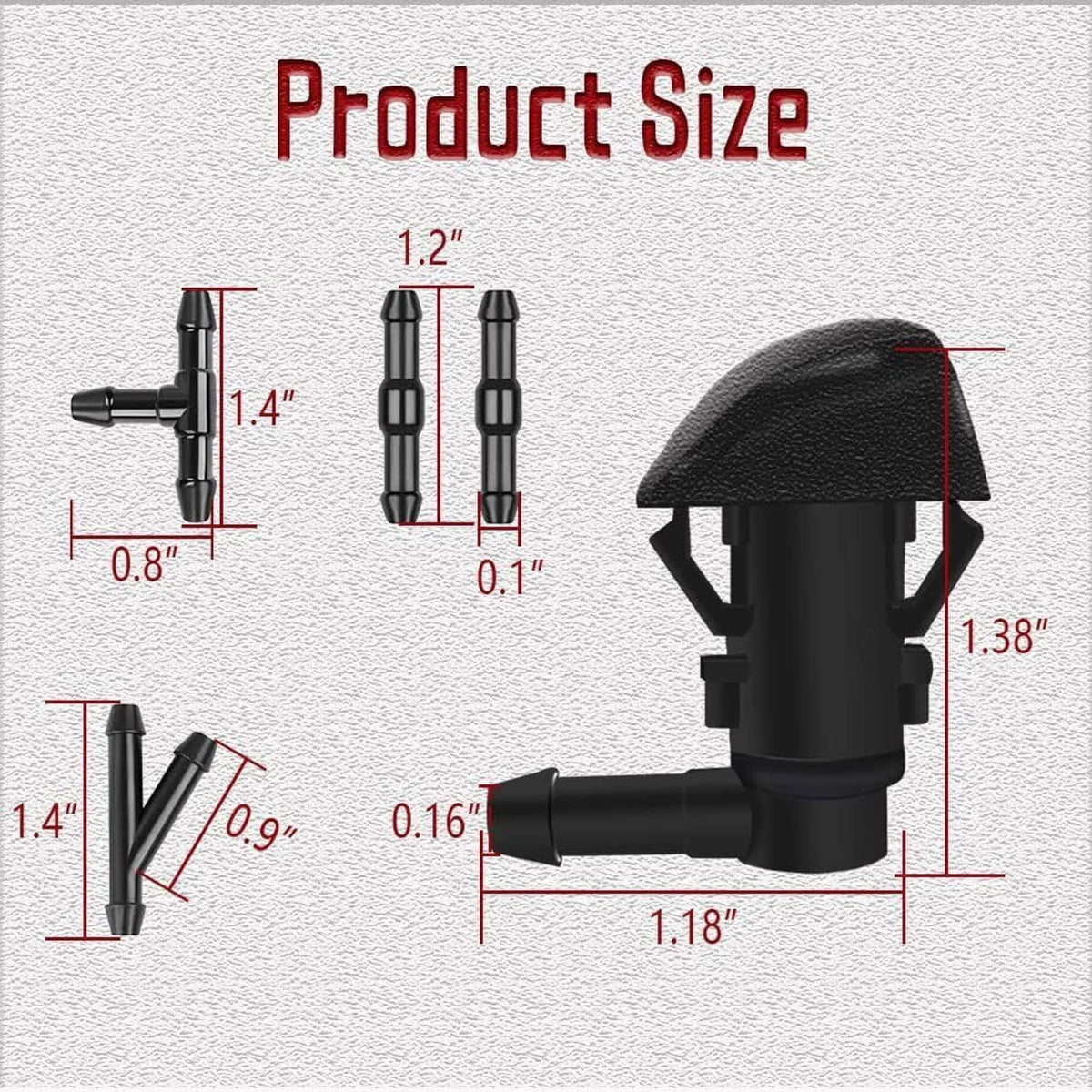 Solidspare Windshield Hood Nozzle Wiper Spray Kit For Honda Pilot 2009-2015 76810-SZA-A01ZA