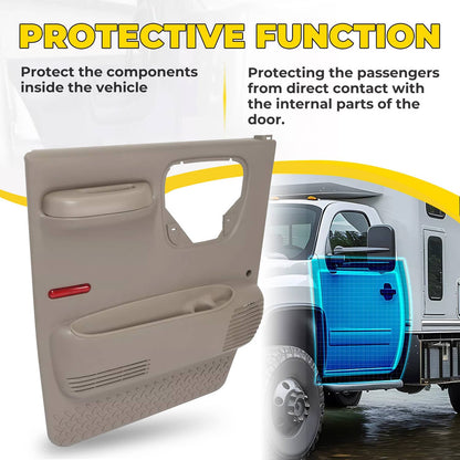 Solid Spare For GMC Topkick/ Chevrolet Kodiak Front Driver Interior Door Trim Panel Neutral
