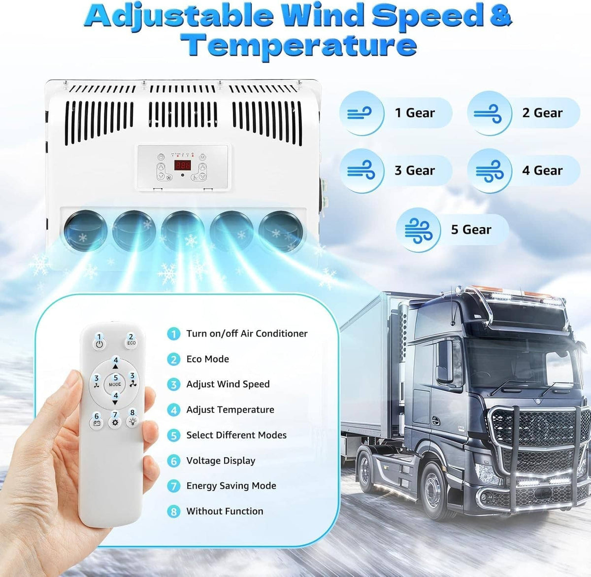 Solidspare 12V 11000 BTU Truck Air Conditioner Split AC For Semi Trucks Bus RV Caravan US