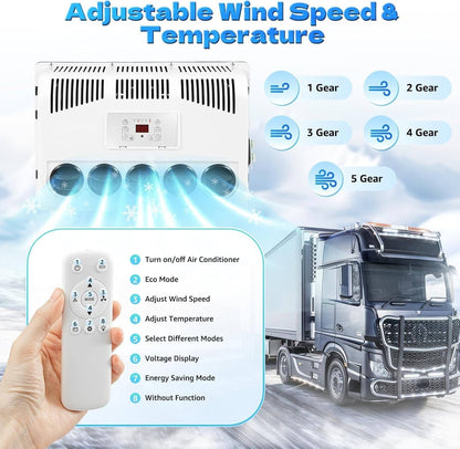 Solidspare 12V 11000 BTU Truck Air Conditioner Split AC For Semi Trucks Bus RV Caravan US