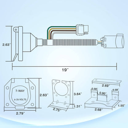 Solidspare For Chevy Silverado 1500 2500 7 Way Trailer Wiring Harness 4 Way Flat Plug Kit