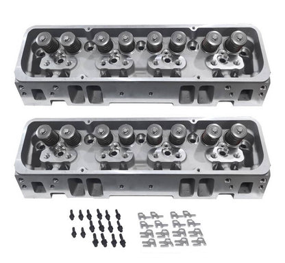 Solidspare 2x Complete Aluminum Cylinder Heads For SBC Chevy 350 190cc 64cc 2.02/1.60 Angle
