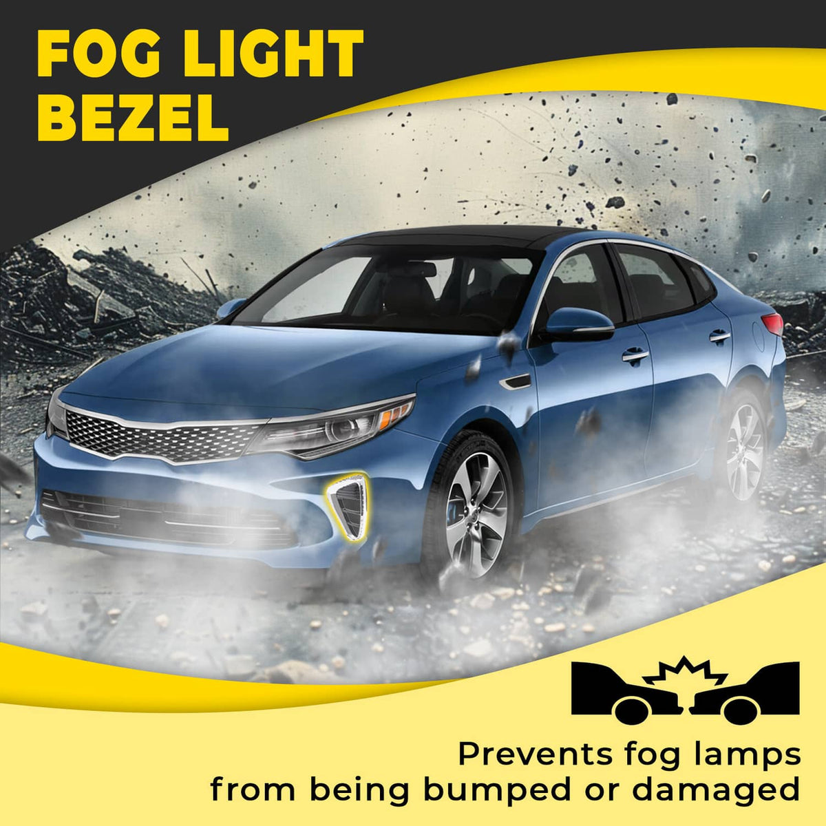 Solid Spare For Kia Optima 2016 2017 2018 Front Chrome Fog Light Lamp Bezel Left Driver Side