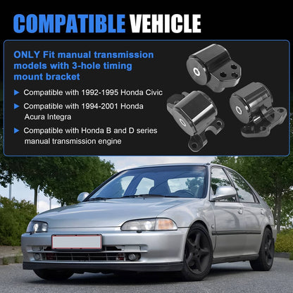 Solidspare For Honda Civic 1992-1995 EG D & B Series Engine Motor Mount Conversion Swap Kit