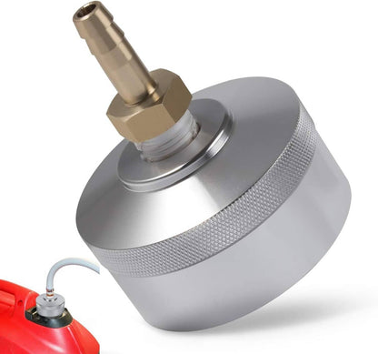 Solid Spare Extended Run Gas Cap Adapter w/ Brass Hose for Yamaha EF2000is EF1000is (Silver)