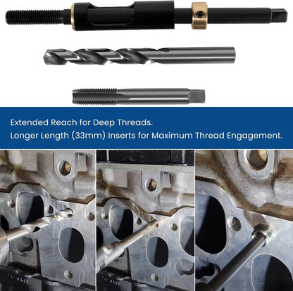 Solid Spare M11x1.5 Head Bolt Thread Repair Kit 35119S for Cadillac Honda Toyota GM 4.0/4.2L