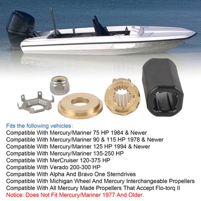 Solidspare 835257Q1 835257K1 Fits Mercury MerCruiser Alpha Flo-Torq 2 II Propeller Hub Kit