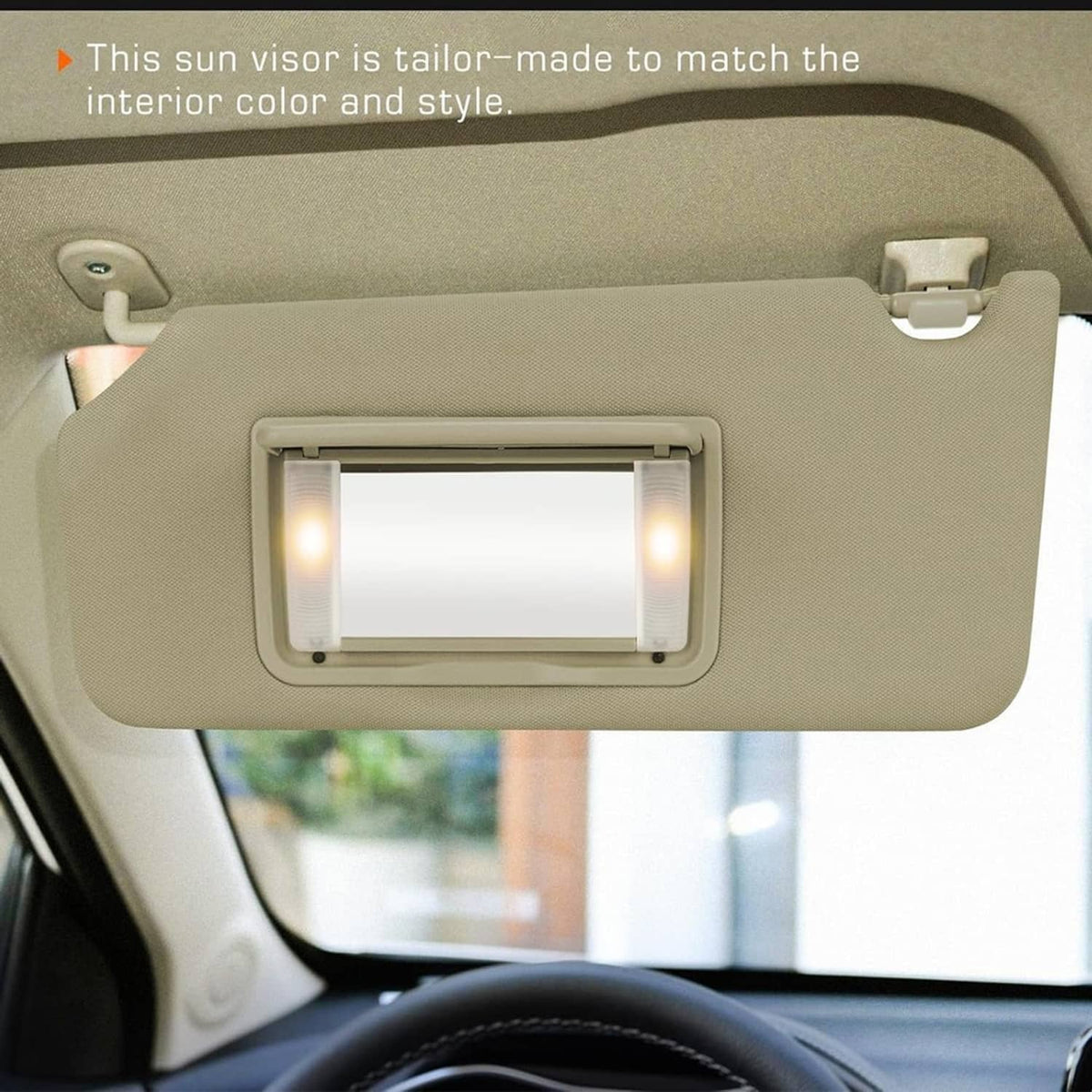 Solidspare Sun Visor Left Driver Side with Light & Mirror For 08-17 Honda Accord Beige New
