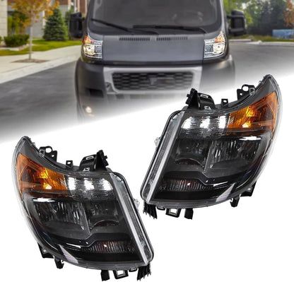 Solidspare Left & Right Headlights w/ DRL For 2014-2022 Dodge Ram ProMaster 1500/2500/3500
