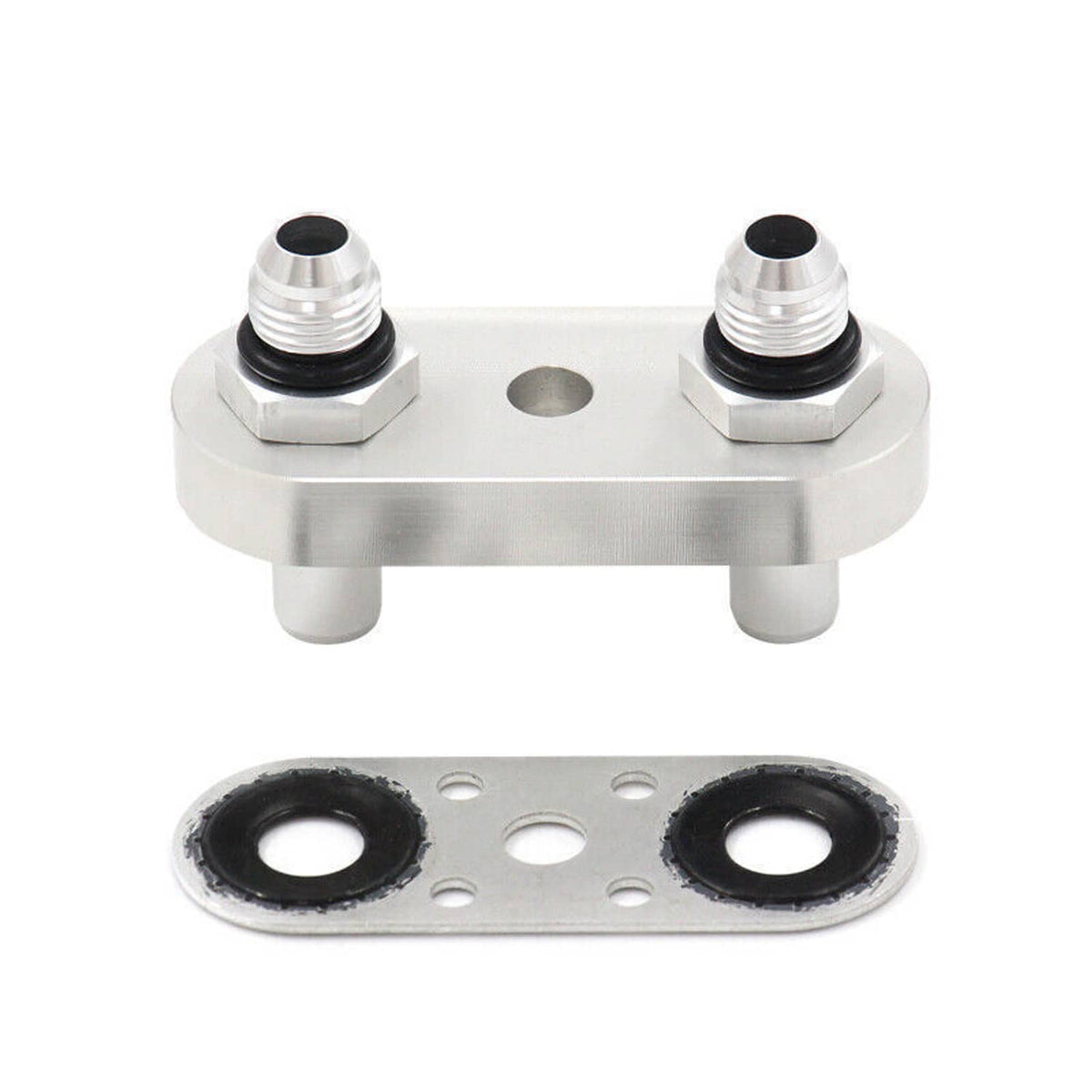 Solidspare Transmission Cooler Line Adapter Plate with 6AN Fittings Seal 6L80E 6L90E 8L90E