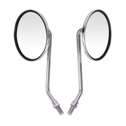 Solidspare 2x Classical Chrome Motorcycle Rearview Side Mirrors For Honda Suzuki Kawsaki