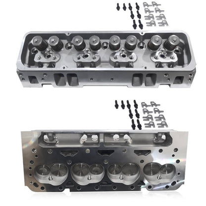 Solidspare 2x Complete Aluminum Cylinder Heads For SBC Chevy 350 190cc 64cc 2.02/1.60 Angle