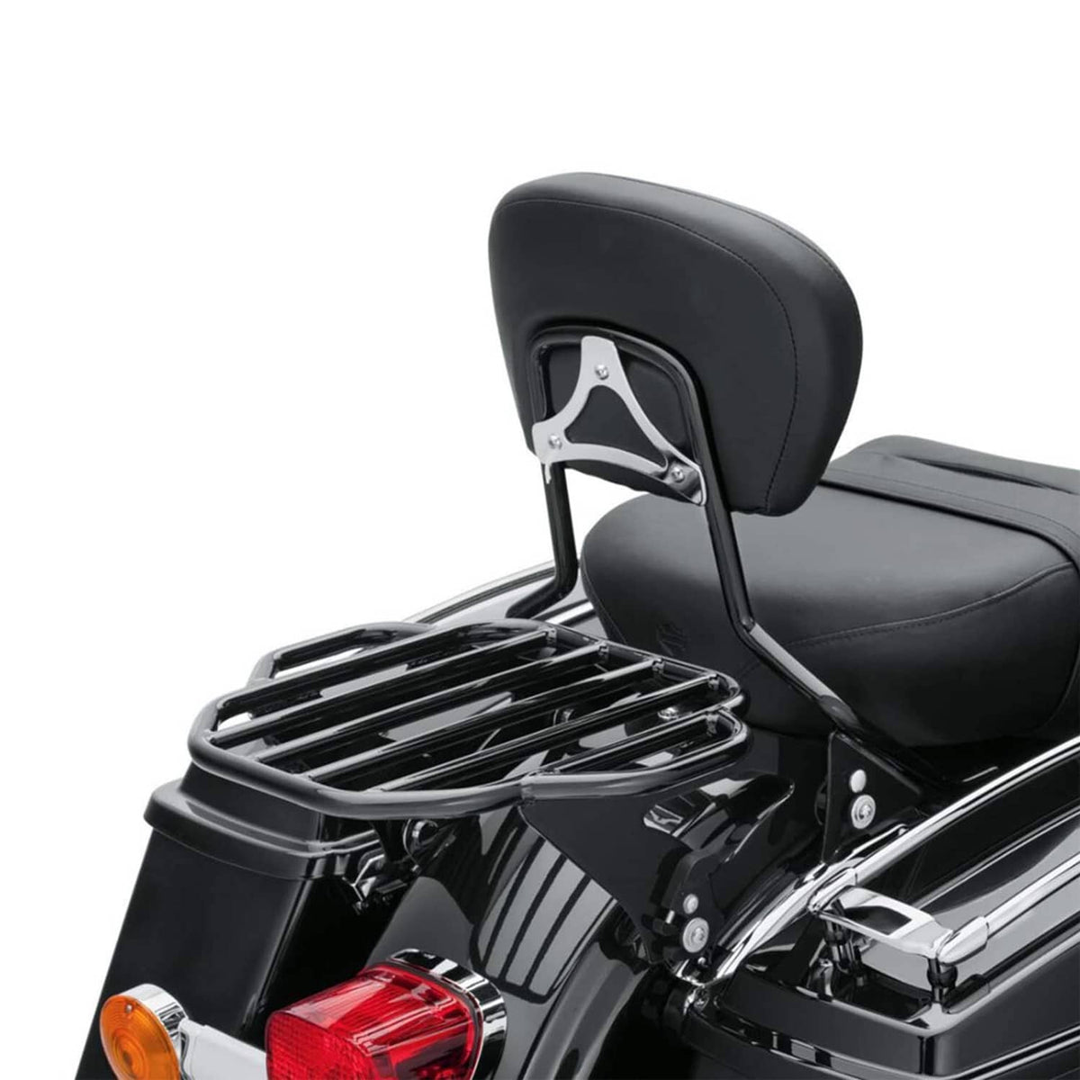 Solidspare For Harley Touring Models 2009-2024 Backrest Sissy Bar and Luggage Rack Black