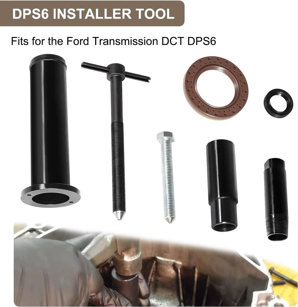 Solid Spare For Ford Focus Festiva DCT DPS6 Dual Clutch Transmission Seal Installer Tool Kit