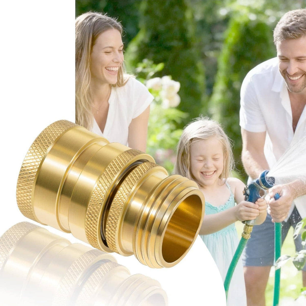 Solid Spare 22729 Hose Quick Disconnect Set Heavy-Duty Brass, 3/4” GHT Male x Female