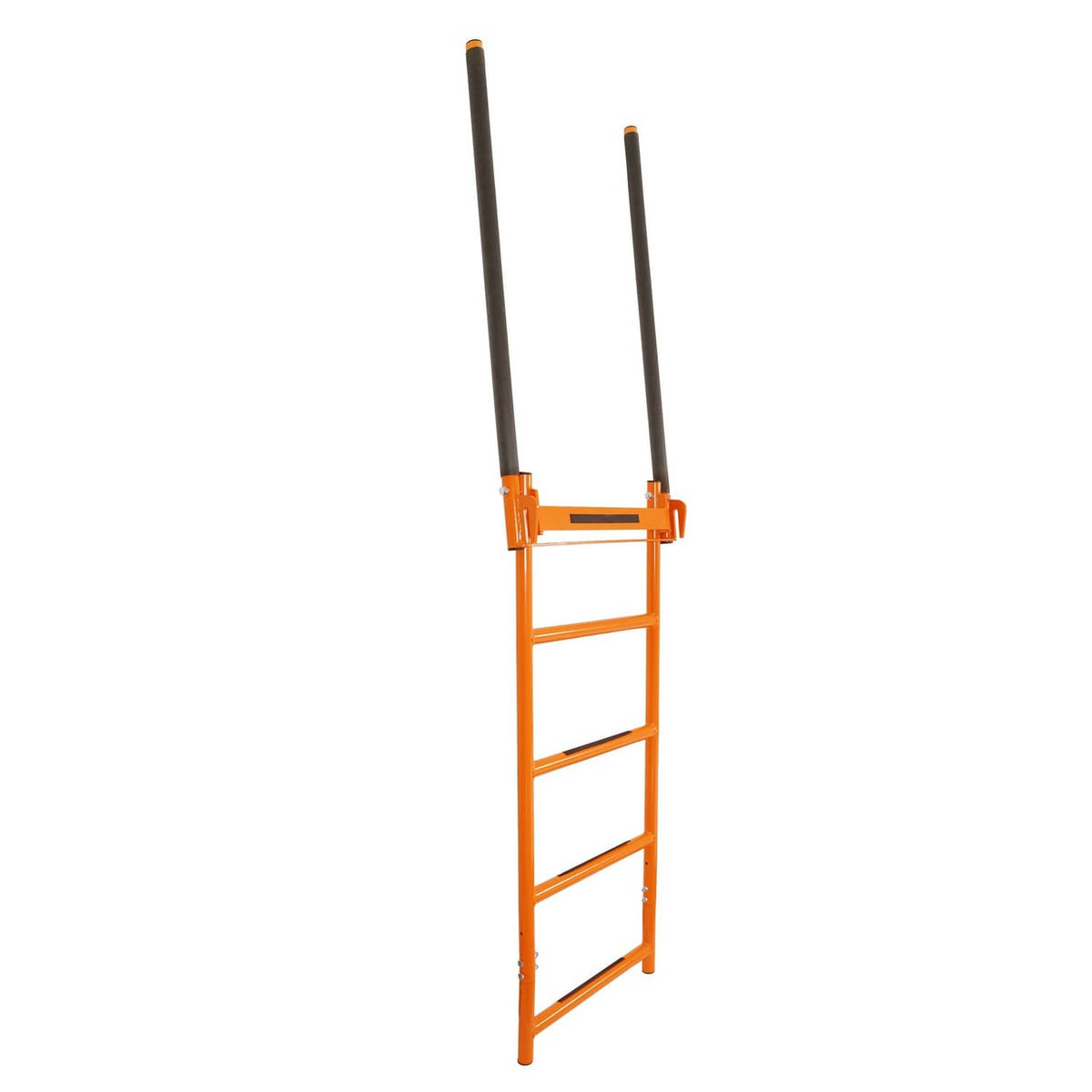 Solid Spare Flatbed Trailer Access Ladder Orange 5 Step For 48 Inch Rail Mount Powder Coated