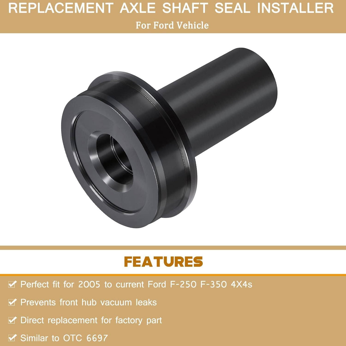 Solid Spare Wheel Knuckle Vacuum Oil Seal Installer Axle Tools for Ford 2005-2020 F-250/350