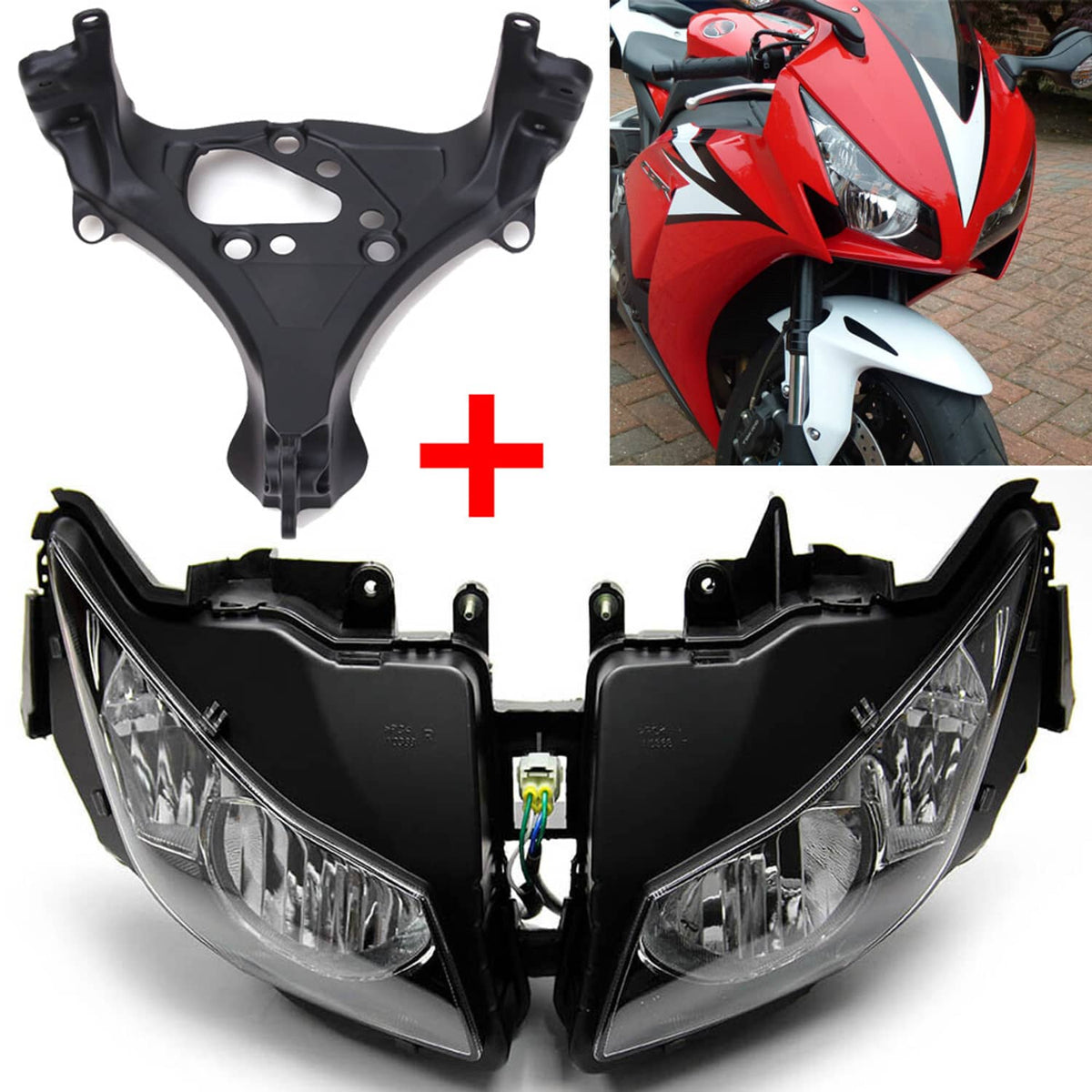 Solidspare Headlight Headlamp & Upper Fairing Stay Bracket For 2012-2016 Honda CBR1000RR