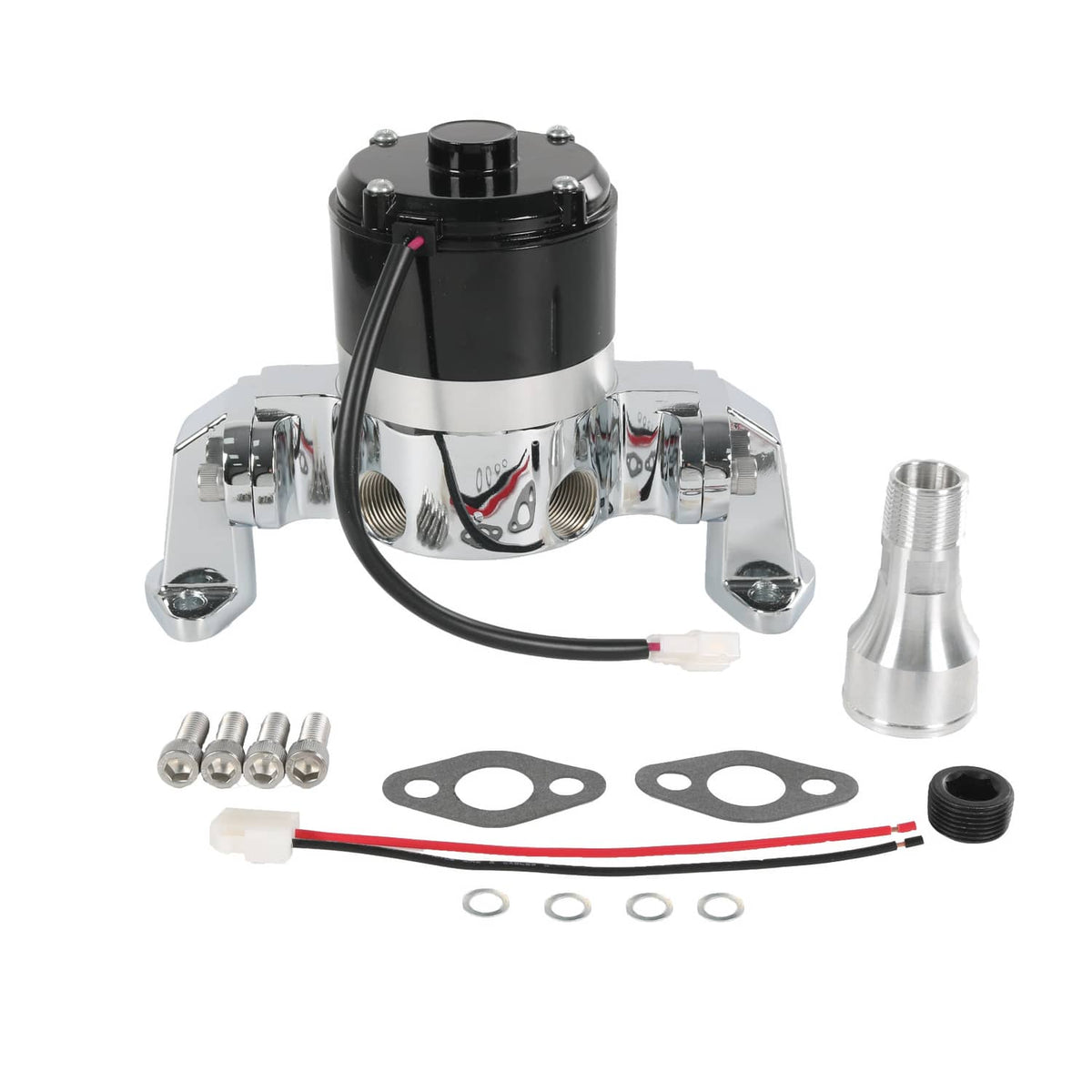 Solidspare Chrome High Flow Electric Water Pump for SBC Small Block Chevy 283 327 350 400