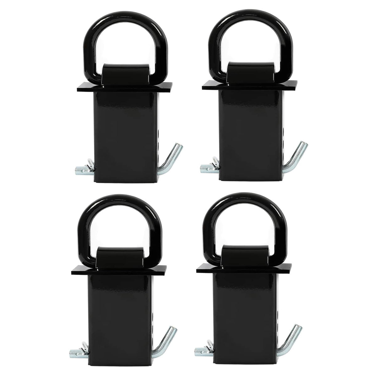 Solidspare Heavy Duty 4 Pack Trailer Adjustable Stake Pocket D-Ring Zinc 2”×4" 16200LBS