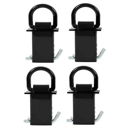 Solidspare Heavy Duty 4 Pack Trailer Adjustable Stake Pocket D-Ring Zinc 2”×4" 16200LBS