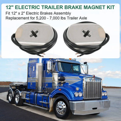 Solidspare 12" Electric Trailer Brake Magnet Kit Fits 5,200-7,000 lbs Axles 21025 2PCS