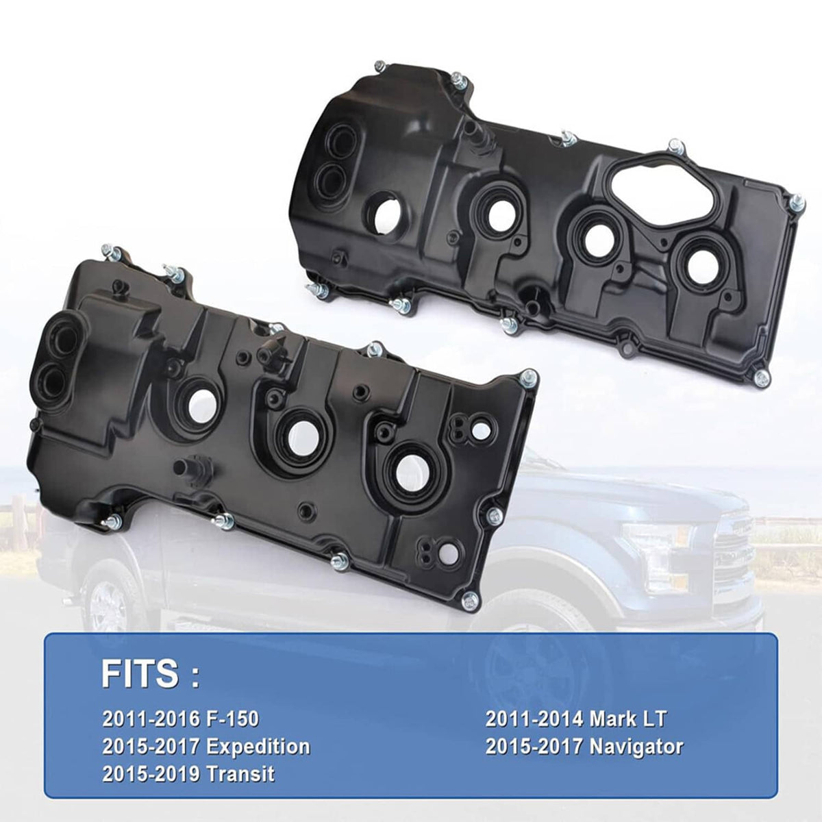 Solidspare Left & Right Valve Cover + Gasket For 15-17 Lincoln Navigator 3.5L Turbocharged