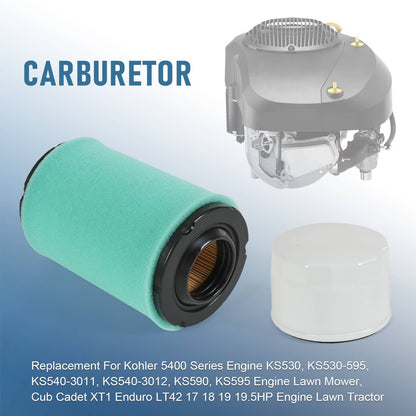 Solidspare For Cub Cadet XT1 LT42 Kohler 5400 Series 22 883 01-S1 Air Filter Oil Change Kit