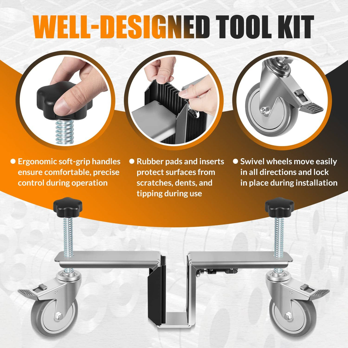 Solidspare Heavy Door Installation Hardware Tool Kit for 1-3/4" and 2-1/4" Doors Dual-Dolly