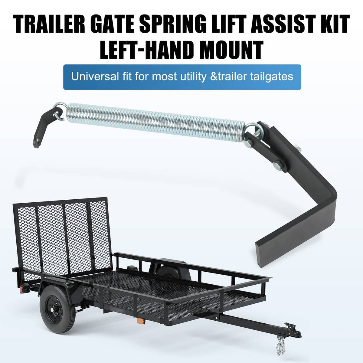 Solidspare Left Trailer Tail Gate Spring Lift Assist Kit for Utility Trailers Lift Support