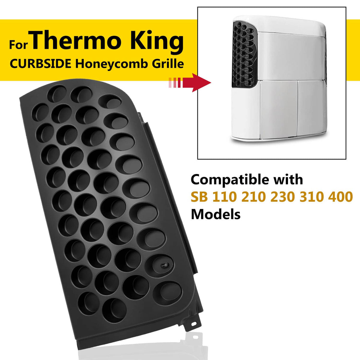 Solid Spare Reefer Upper Door Grill Curb Side For Thermo King SB-100 110 190 200 210 230 300